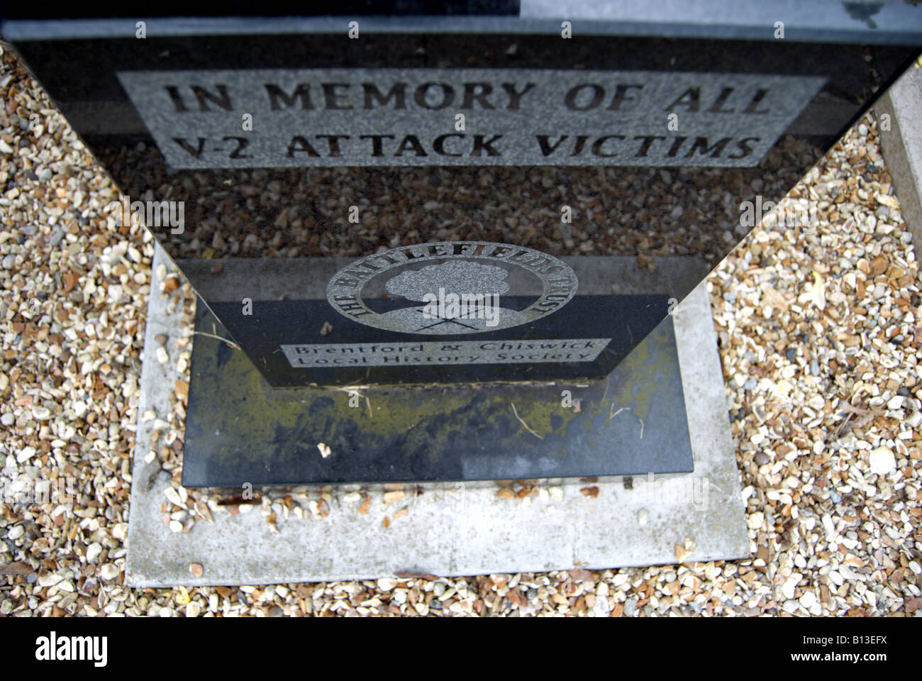 Gedenkstätte für die Opfer der v2-Rakete angreift, an der Stelle, wo die ersten v2-Rakete London getroffen Stockfoto
