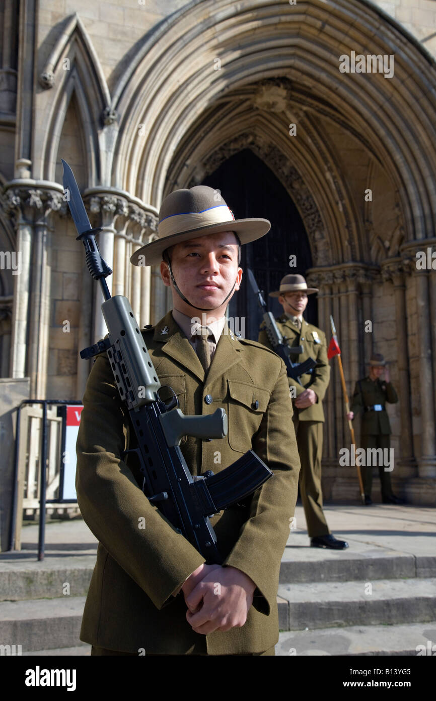 Gurka Soldaten auf der Parade im York Minster Yorkshire Stockfoto