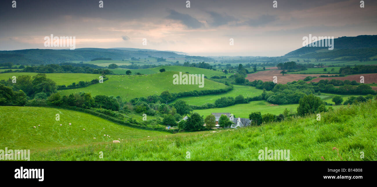 Hügeligem Ackerland in Exmoor Nationalpark Somerset England Stockfoto