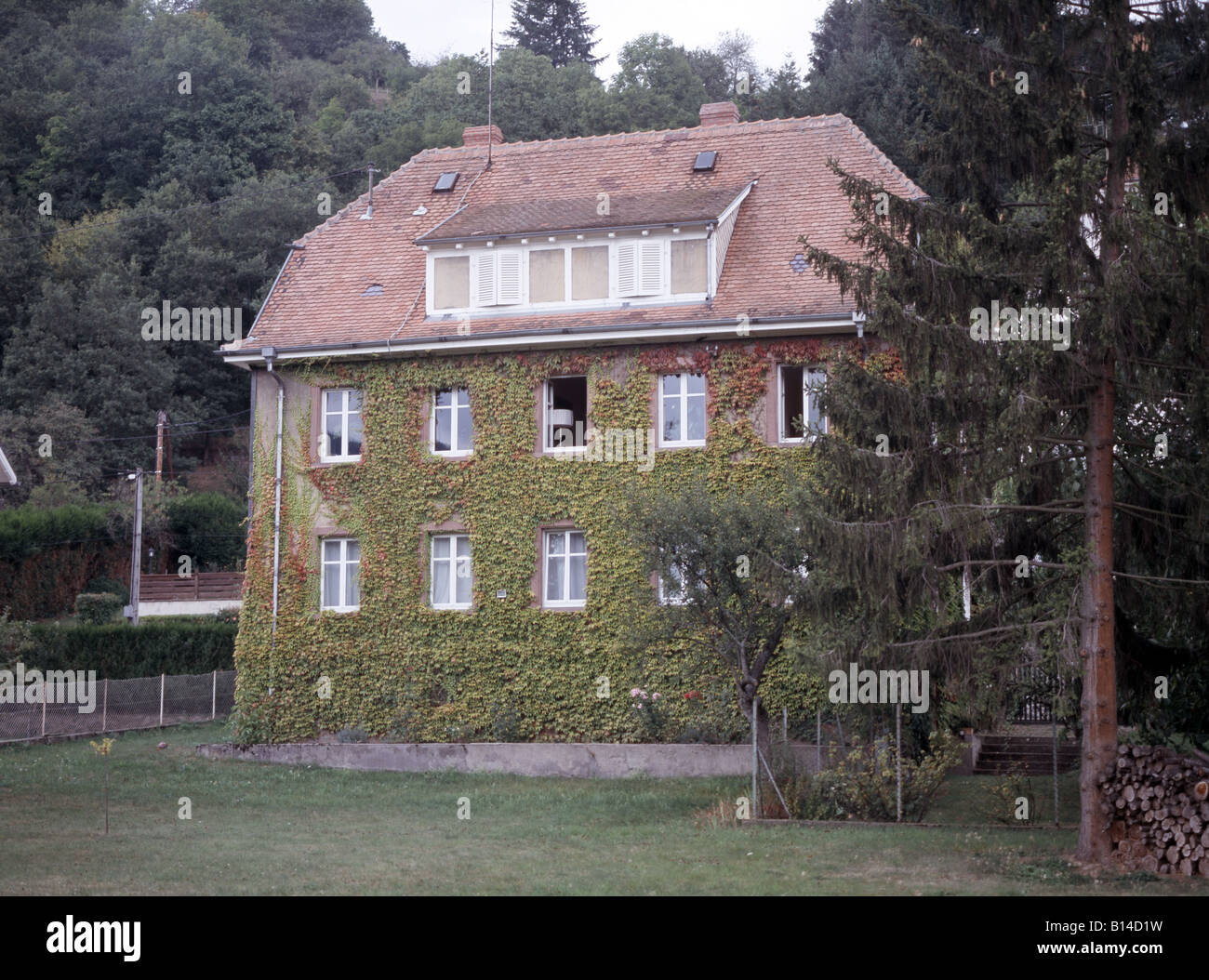 Gunsbach, Wohnhaus von Albert Schweitzer, Totale Stockfoto