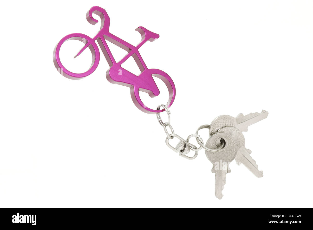 Fahrrad-Schlüsselanhänger mit einem Satz von Schlüsseln Stockfoto