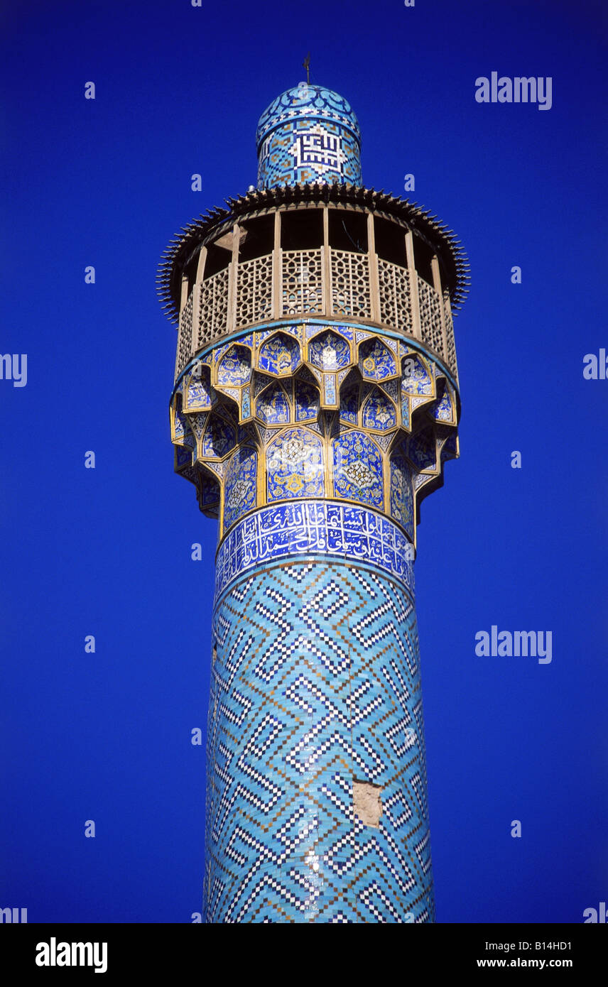 Geographie/Reisen, Iran, Esfahan, Moscheen, Masdjid-e Imam Moschee, Außenansicht, Detail: Minarett, Additional-Rights - Clearance-Info - Not-Available Stockfoto