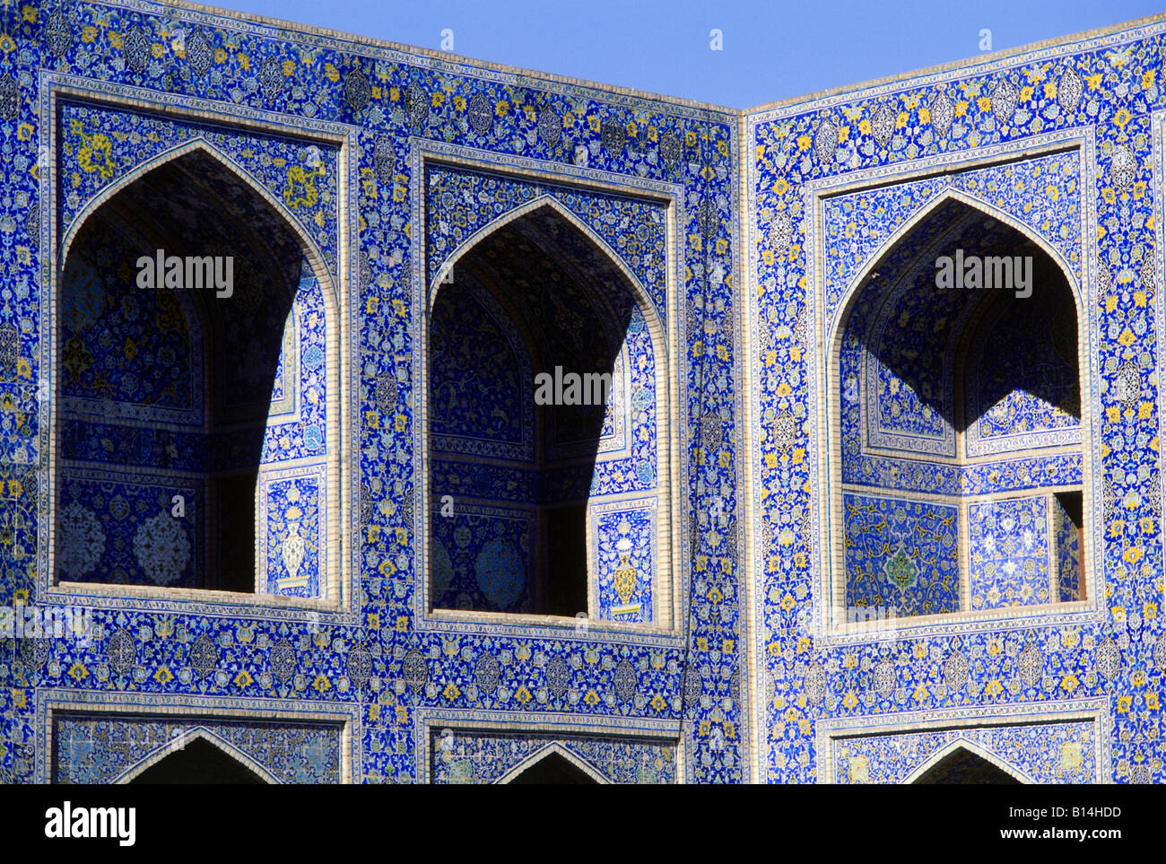 Geographie/Reisen, Iran, Esfahan, Moscheen, Masdjid-e Imam Moschee, Außenansicht, Detail: obere Arkaden, Additional-Rights - Clearance-Info - Not-Available Stockfoto