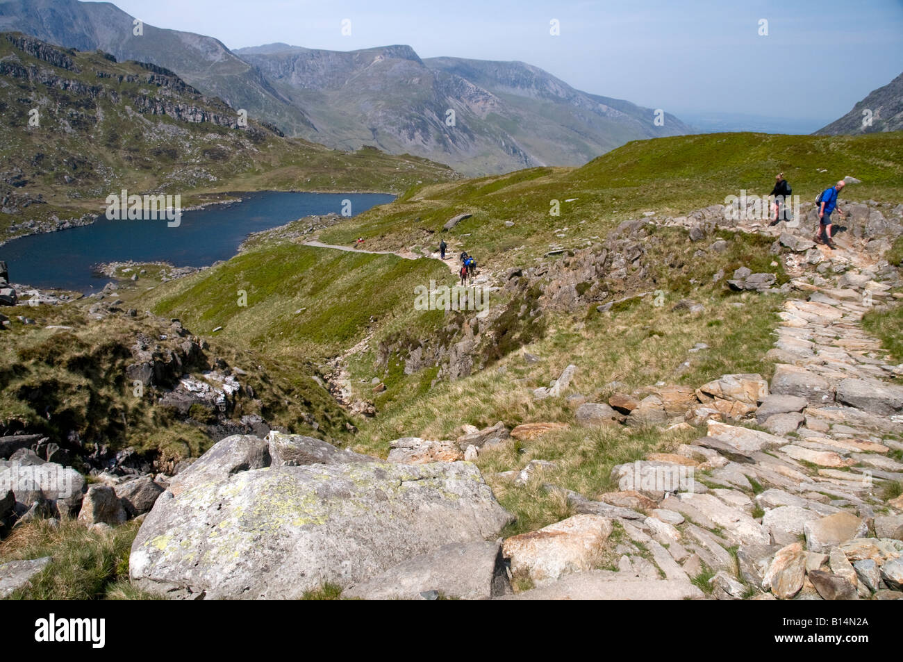 Llyn Bochlwyd y Gribin. Snowdonia-Nationalpark / Parc Cenedlaethol Eryri Stockfoto