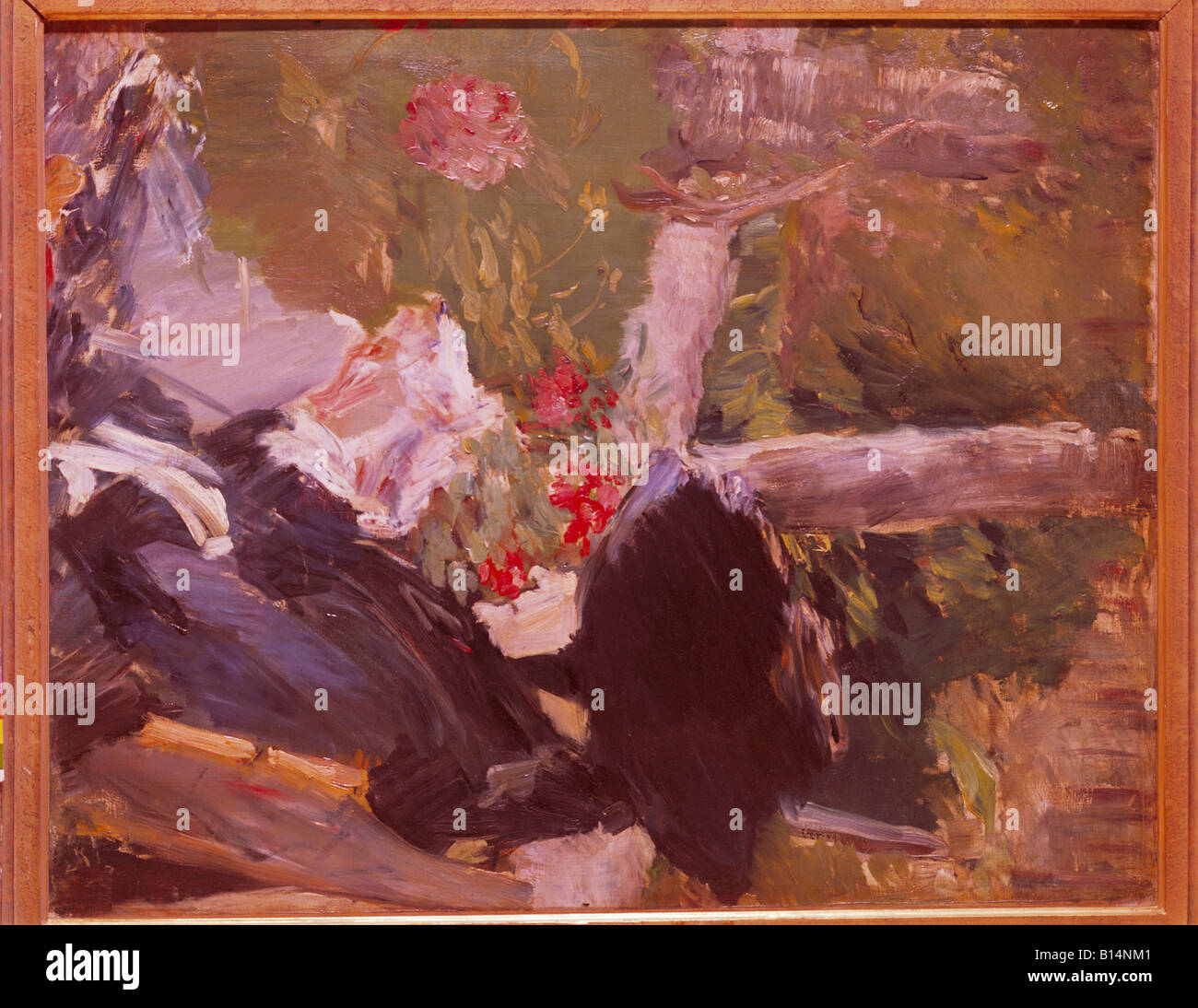 Bildende Kunst, Manet, Edouard, (1832-1883), Malerei, "La Reine de Manet Dans le Jardin de Bellevue", ("Manets Mutter in der Garde Stockfoto