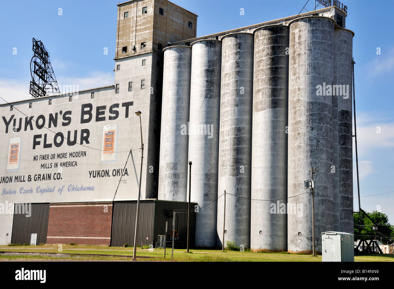 Yukon es besten Mehl, eine Mühle, die Weizen zu Mehl in Yukon, Oklahoma, USA mahlt. Stockfoto