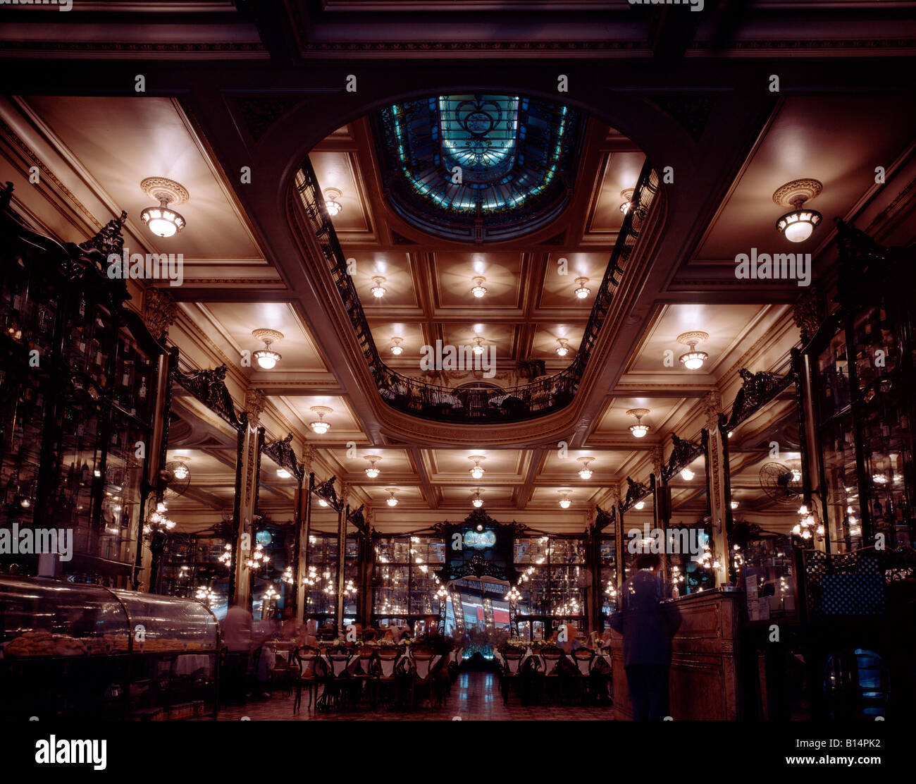 Rio De Janeiro, Cafe Colombo, Interieur, (nogal Donker), Detail-Interieur Stockfoto