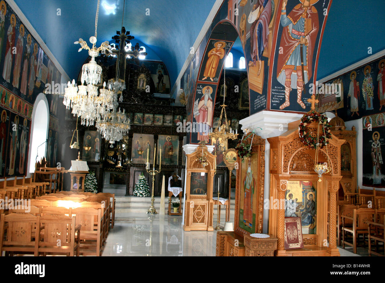 Griechische Kirche Innenraum Stockfoto