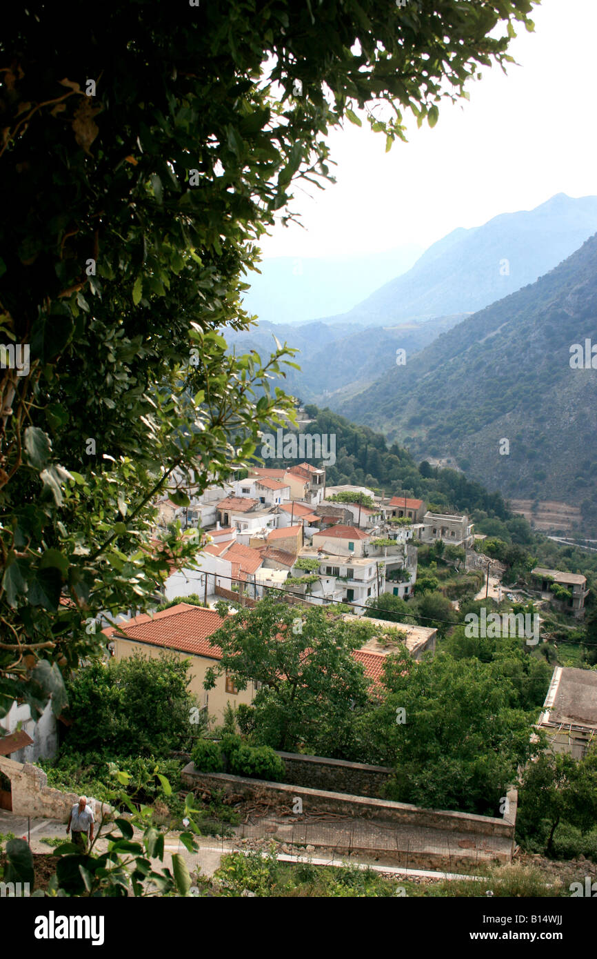 Mountain Village Kreta Stockfoto