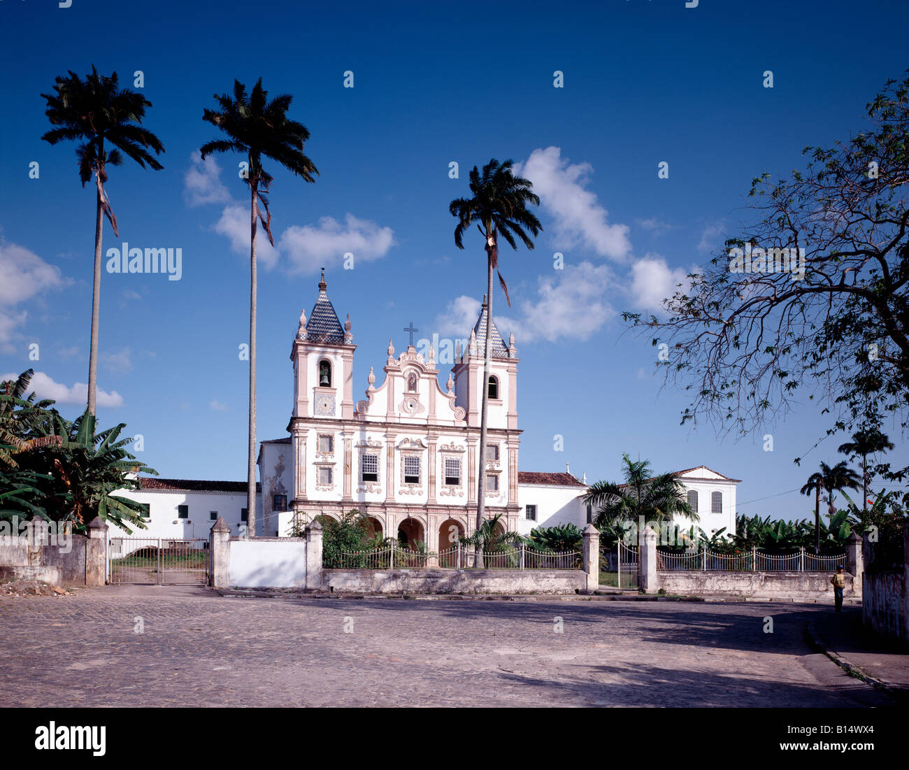 Reconcavo Bahiana, Igreja Sao Francisco do Conde, Ext fachada, Hauptfassade Stockfoto