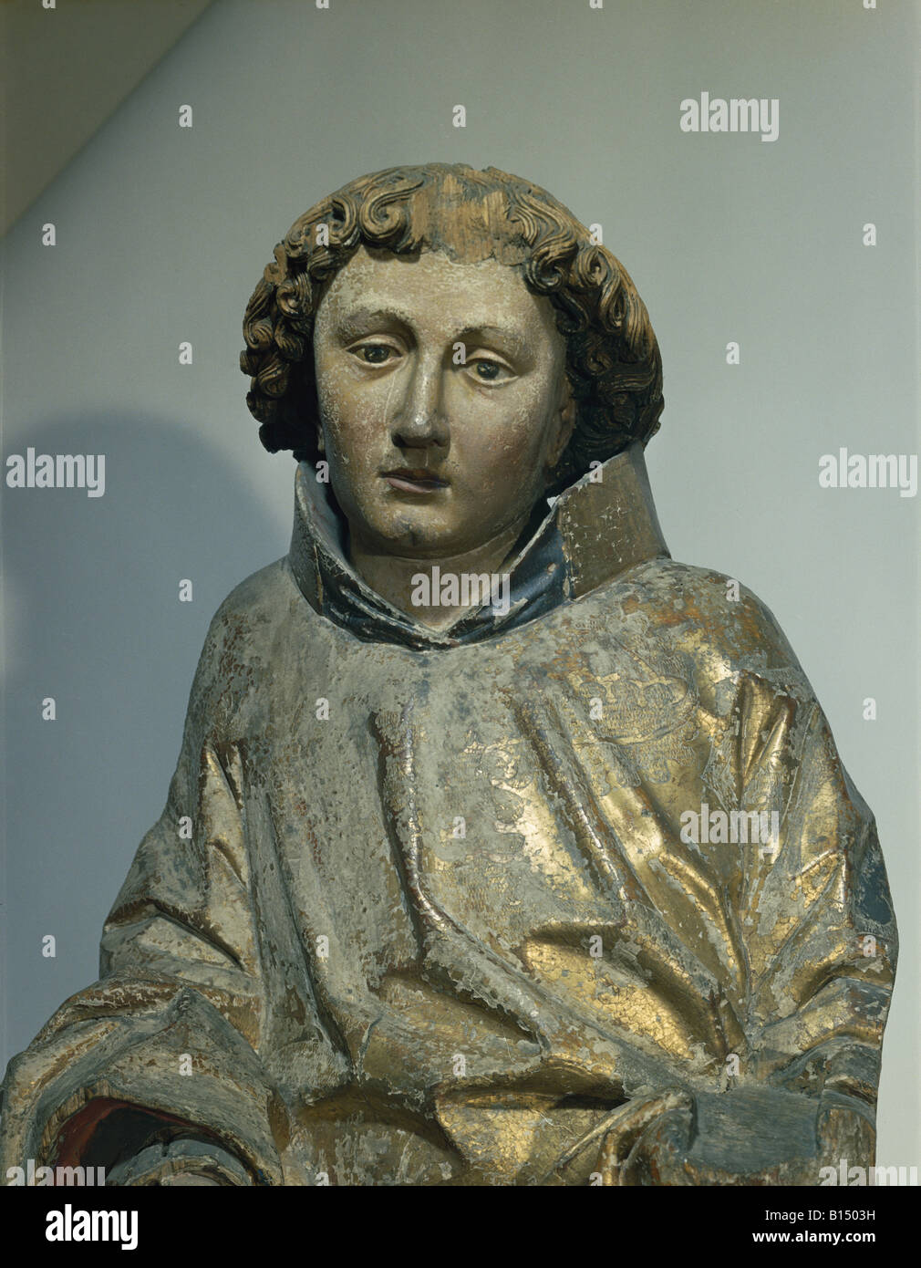 Bildende Kunst, Pacher, Michael, (ca. 1435-1498), Skulptur, Saint Lawrence, Detail, 15. Jahrhundert, Holz, Tiroler Landesmuseum, Innsbruck, Österreich, Artist's Urheberrecht nicht geklärt zu werden. Stockfoto