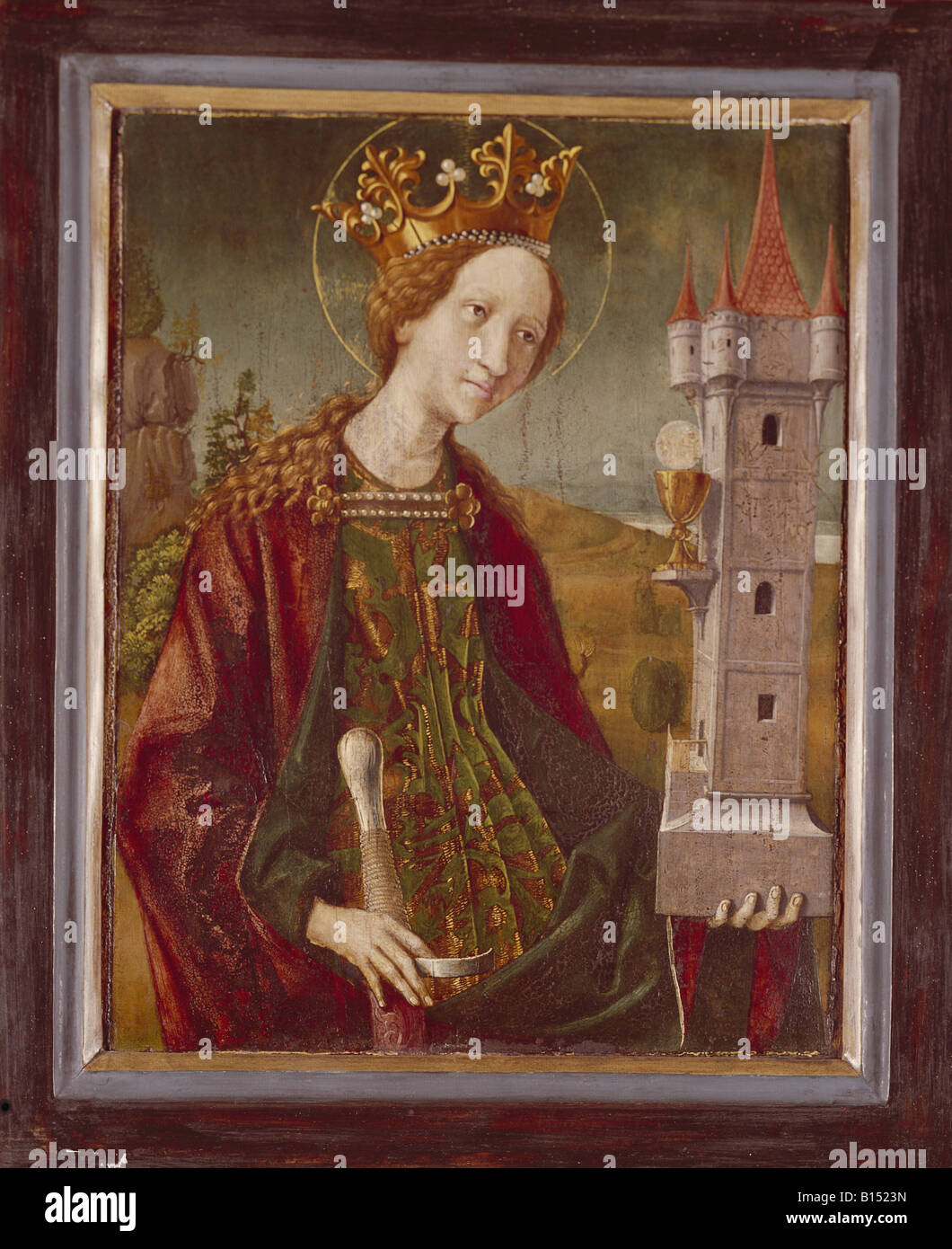 Bildende Kunst, Pacher, Michael, (ca. 1435-1498), der Malerei, der Heiligen Barbara, 15. Jahrhundert, Tiroler Landesmuseum, Innsbruck, Österreich, Artist's Urheberrecht nicht geklärt zu werden. Stockfoto