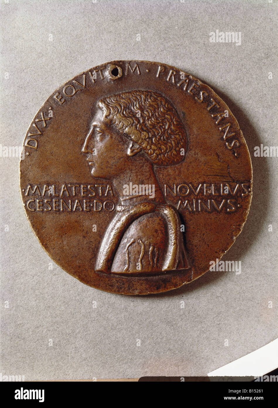 Bildende Kunst, Pisanello, Antonio (1883-1955), Medaille, 'Domenico Novello Malatesta", aus dem 15. Jahrhundert, bronze, nationalen Münzsammlung, München, Deutschland, Artist's Urheberrecht nicht gelöscht werden Stockfoto