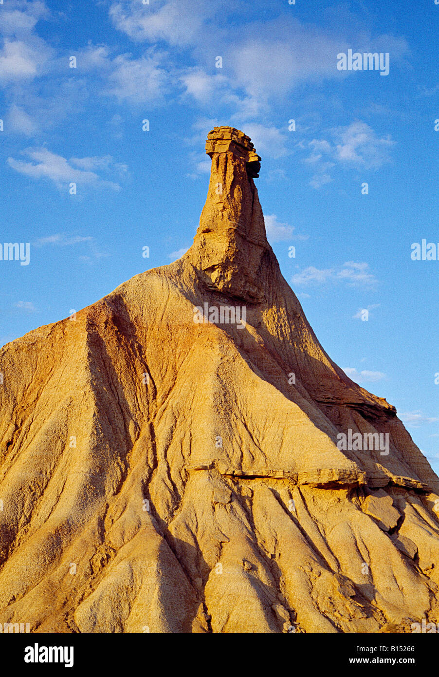 Castildetierra. Bardenas Reales Naturschutzgebiet. Navarra. Spanien. Stockfoto