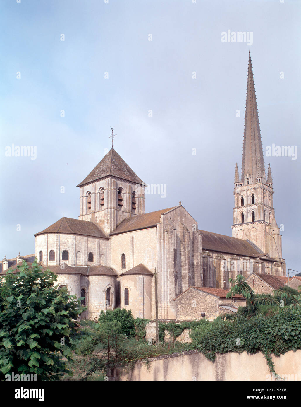 Eglise Saint-Savin-Sur-Gartempe, Totale Stockfoto