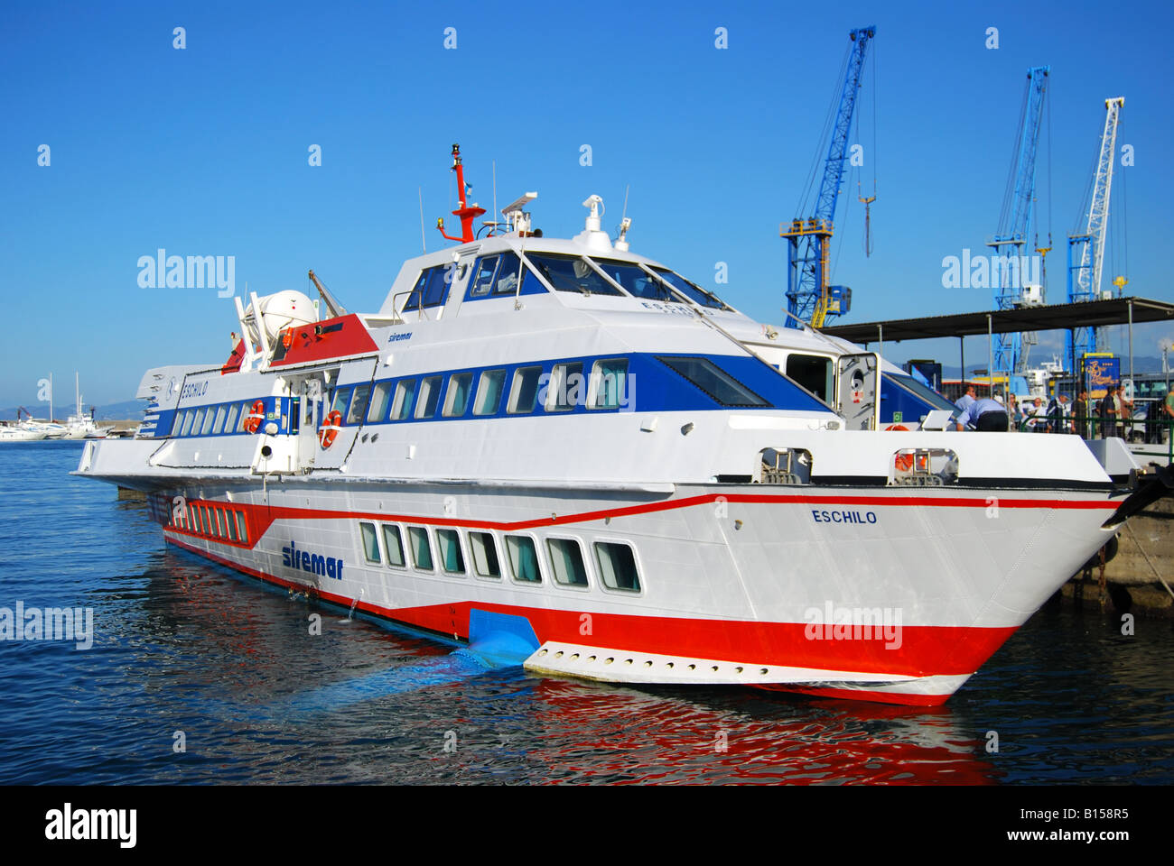 Siremar Äolischen Inseln Tragflächenboot, Lipari, Isola Lipari, Provinz Messina, Sizilien, Italien Stockfoto