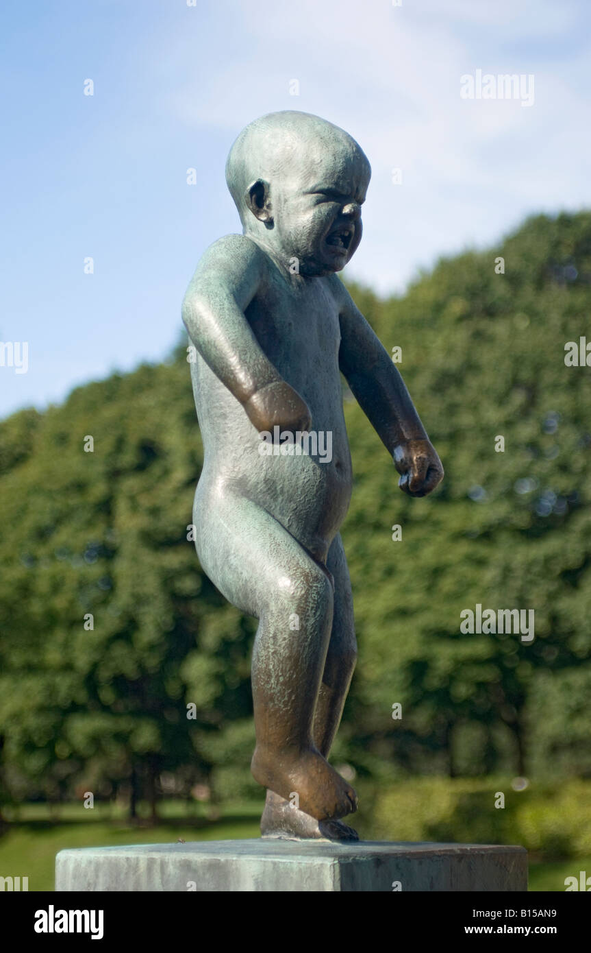 Weinend Kind Skulptur. Oslo, Norwegen Stockfoto