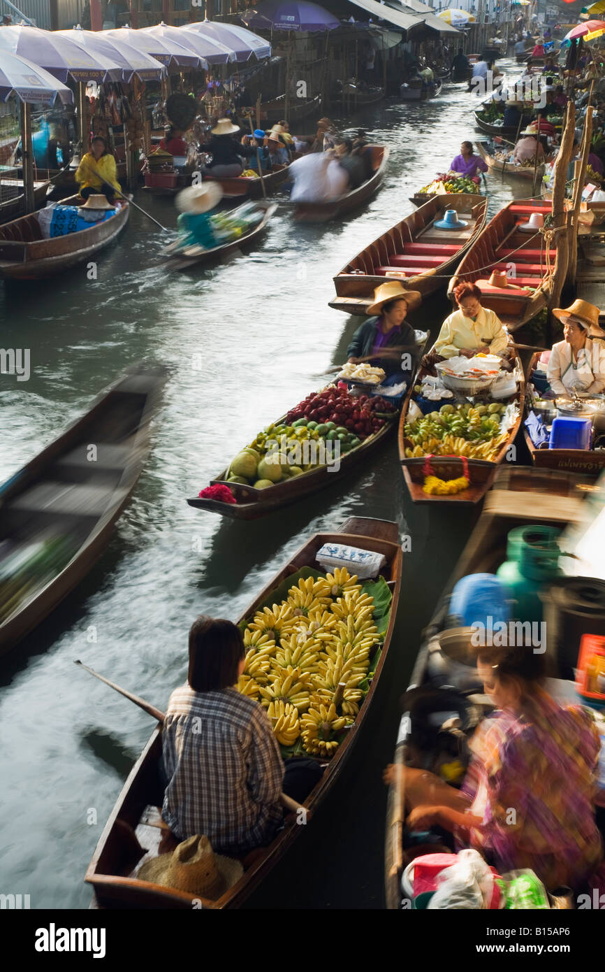 Schwimmenden Markt - Damnoen Saduak, Provinz Samut Songkhram, THAILAND Stockfoto