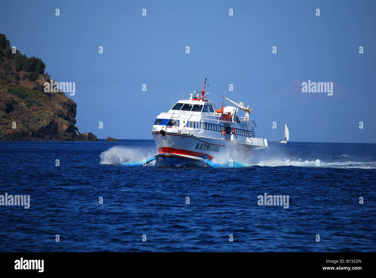 Äolischen Inseln Tragflächenboot, Lipari, Isola Lipari, Provinz Messina, Sizilien, Italien Stockfoto