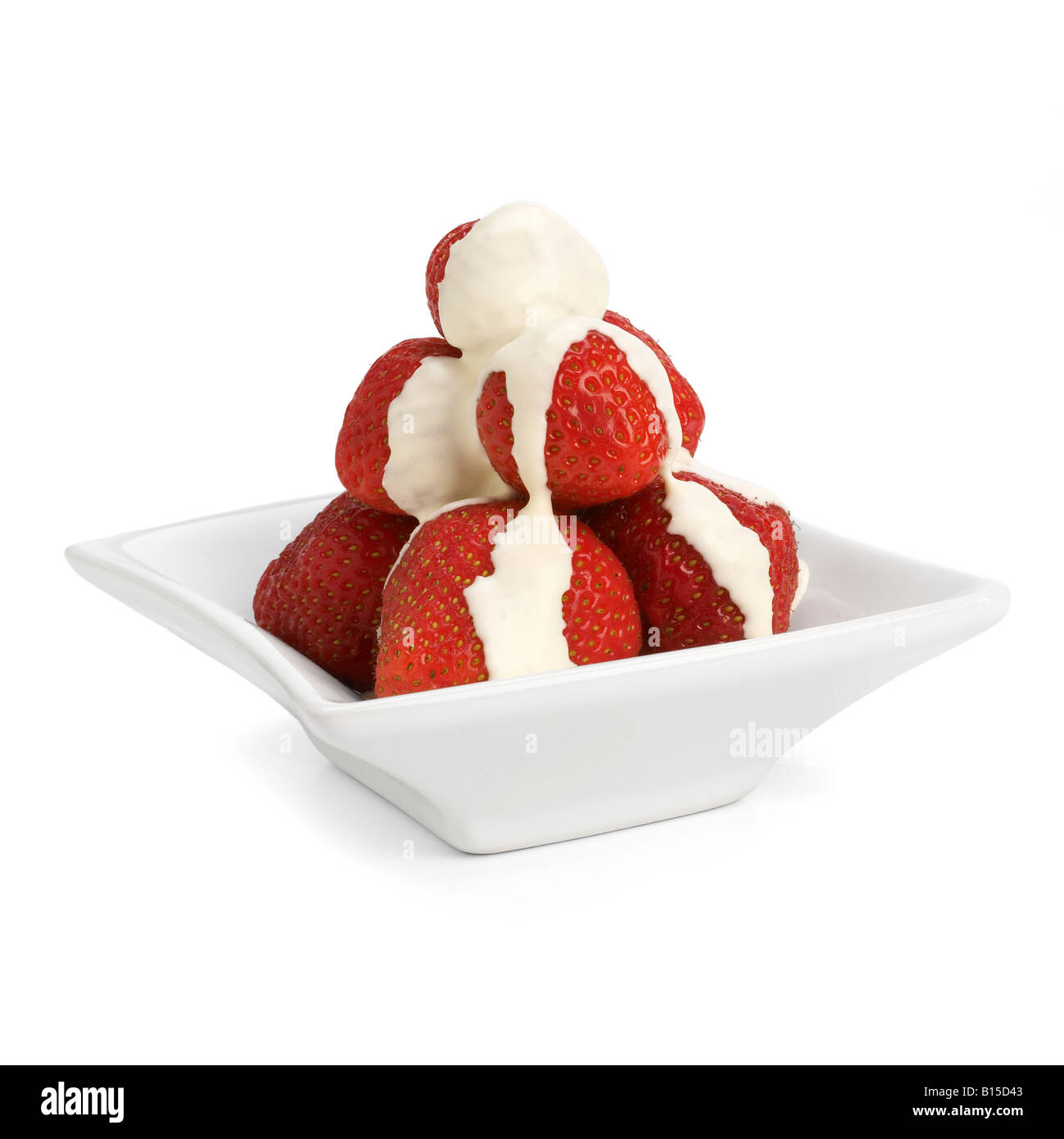 Erdbeeren und Sahne Stockfoto