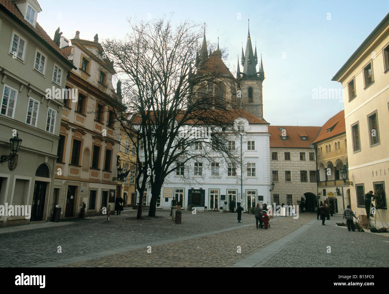 Ungelt Square oder Tyn Innenhöfe, Prag, Tschechische Republik. Stockfoto