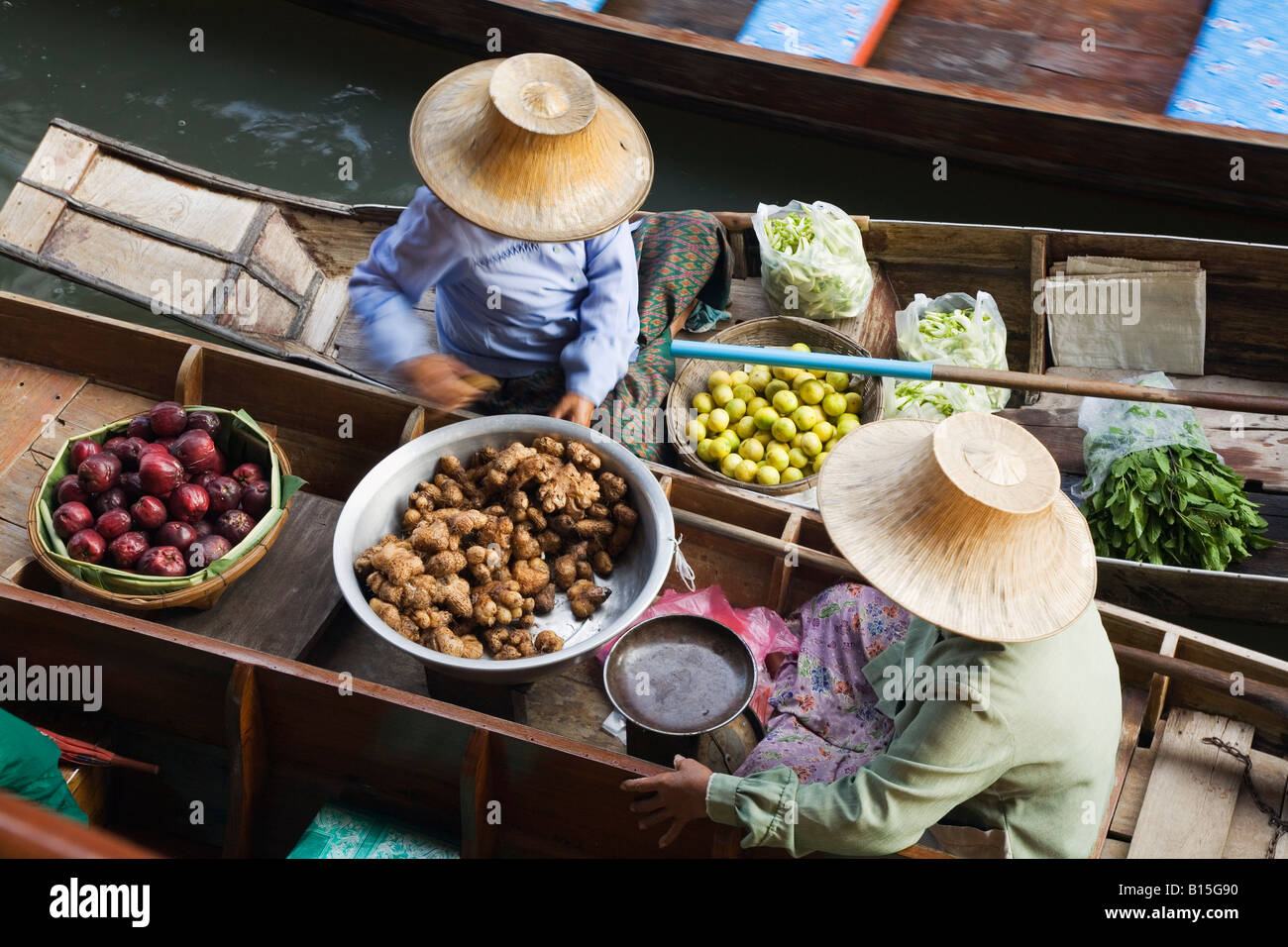 Schwimmenden Markt - Damnoen Saduak, Provinz Samut Songkhram, THAILAND Stockfoto