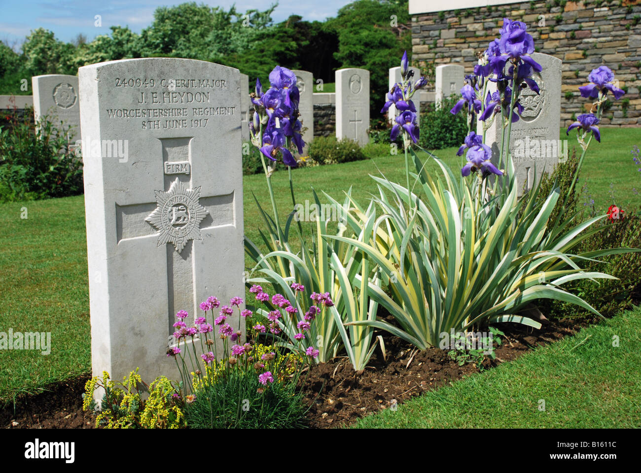 Louveral Commonwealth War Graves Kommission Cemetery, Cambrai, Frankreich. Stockfoto