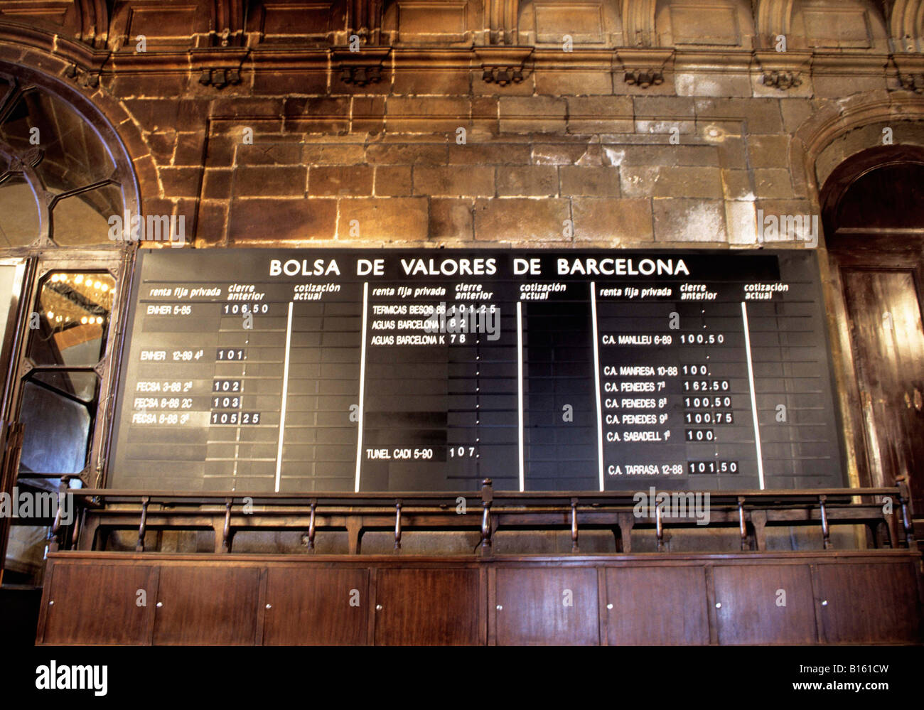 Spanien Barcelona La Llotja Palace (La Llotja) von Barcelona Alte Börse (Bolsa de Valors de Barcelona) (Borsa de Barcelona), heute ein Museum. Geld Stockfoto