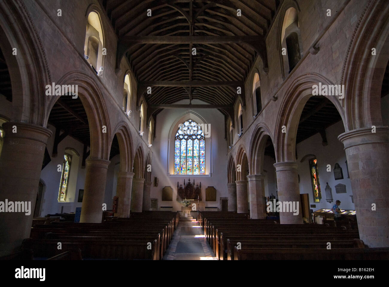 Horizontalen Weitwinkel Interieur der St. Mary Parish Church in Rye. Stockfoto