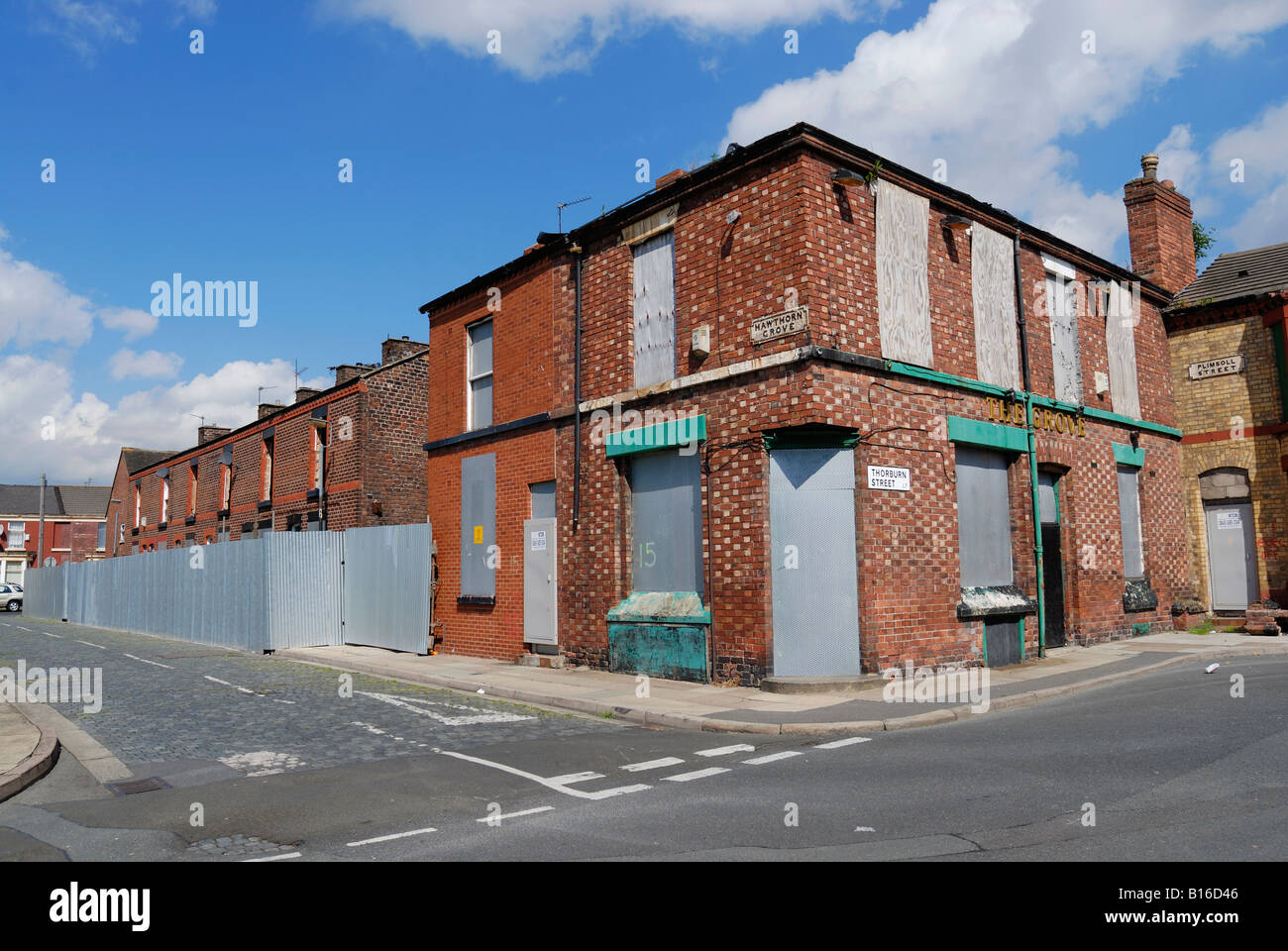 Hawthorne Grove in Edge Hill Bezirk von Liverpool dabei abgerissen nachdem obligatorischen gekauft. Stockfoto