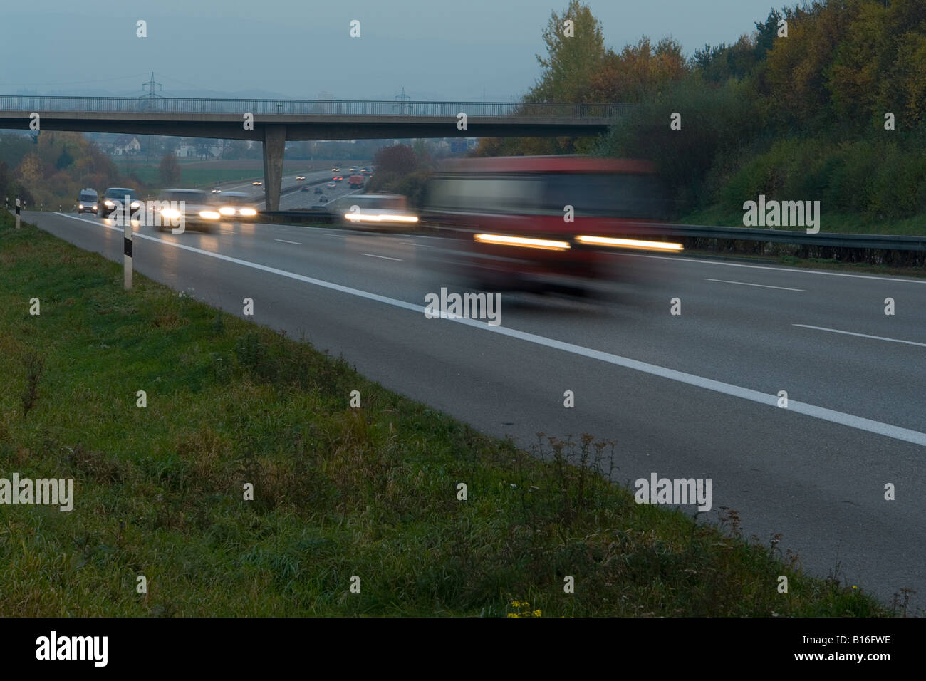 Autobahn in Deutschland Stockfoto