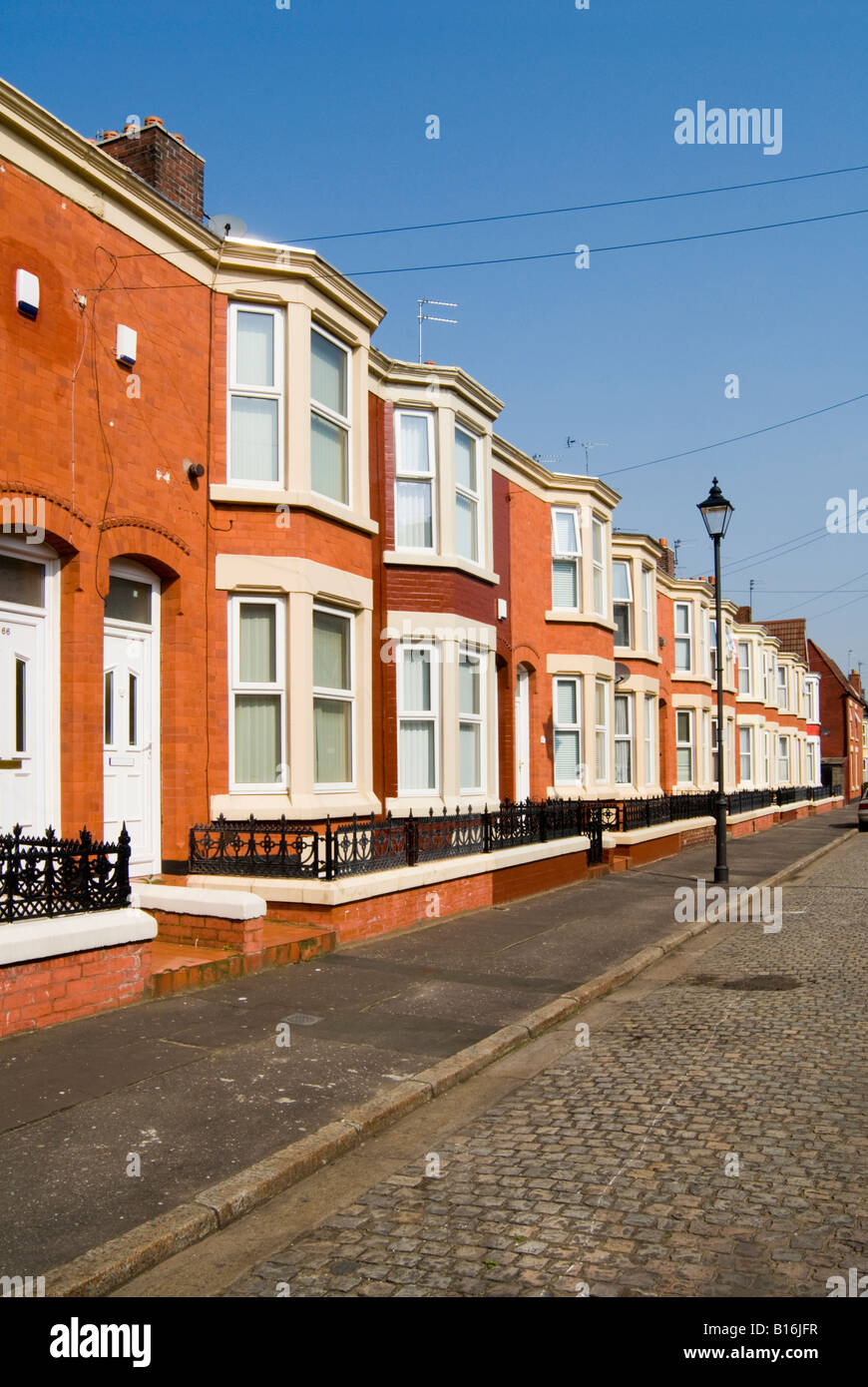 Reihenhäuser Adelaide Rd Liverpool UK Stockfoto