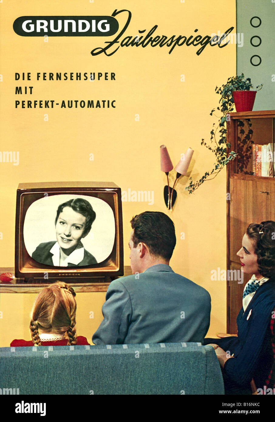 Broadcast, Fernsehen, Werbung, Grundig-Werbung, Deutschland, 1958, Stockfoto