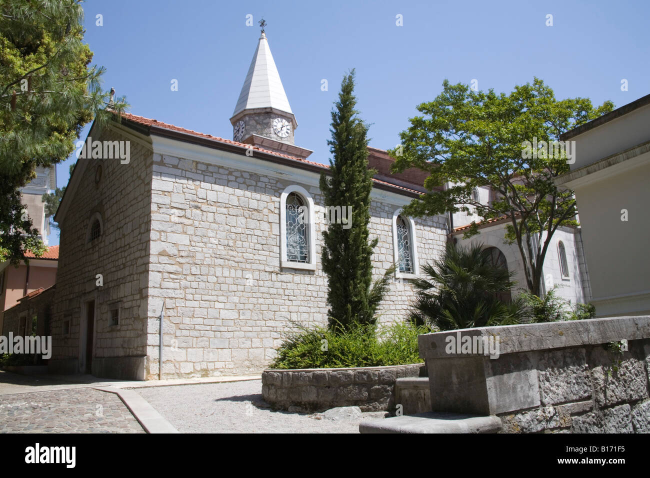 Opatija Istrien Kroatien Europa kann St. Jakobs-Kirche in St. Jacob Park wurde im Jahre 1506 gebaut. Stockfoto