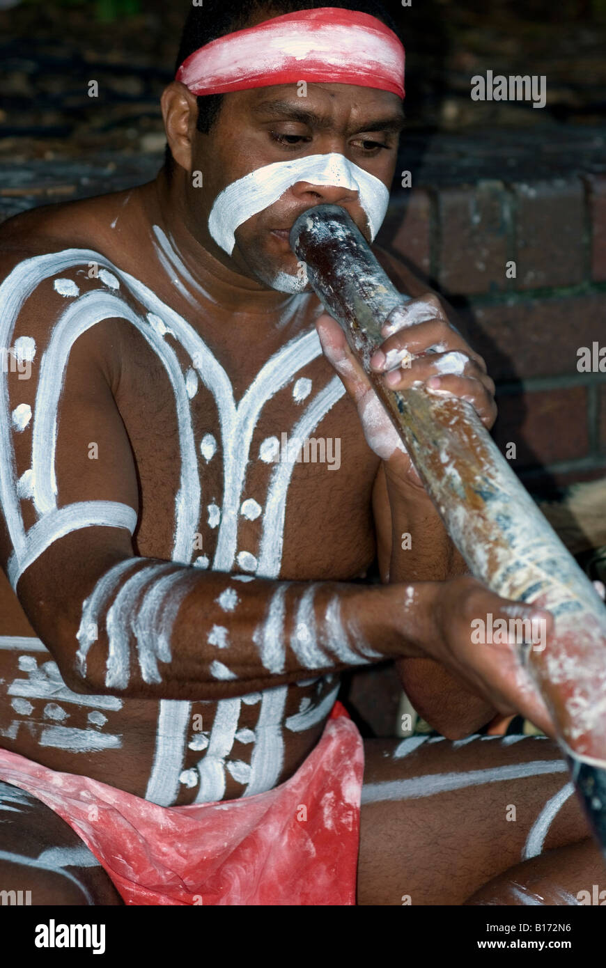 Australien Sydney Aborigines Busker am Circular Quay Stockfoto