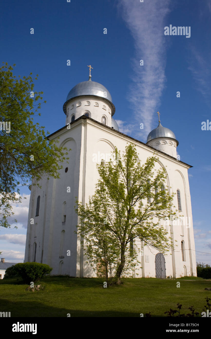 Das Kloster St. George's (Jurjew). Weliki Nowgorod, Russland. Stockfoto