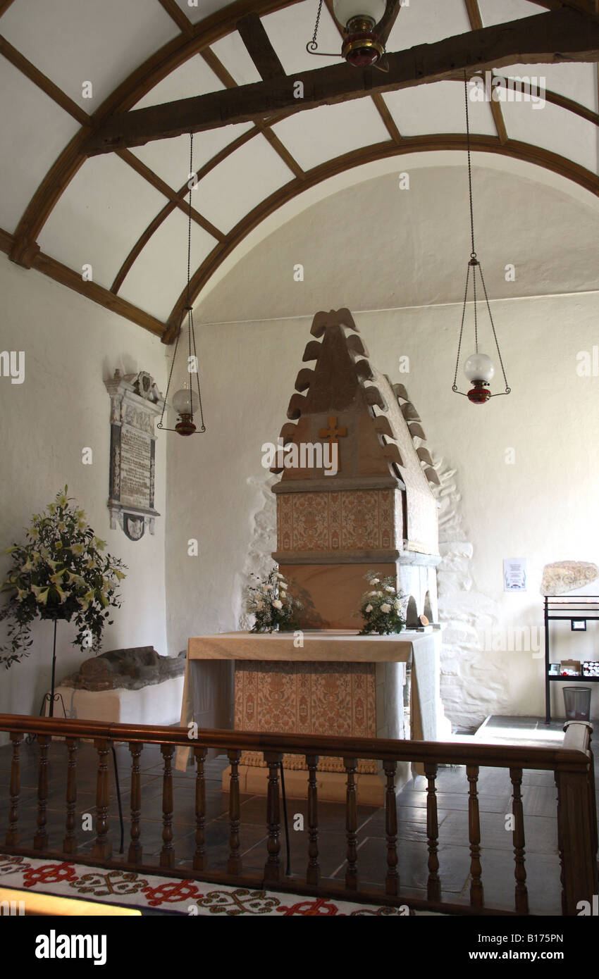 12c Schrein St Melangell s Kirche in der Nähe von Llangynog Stockfoto