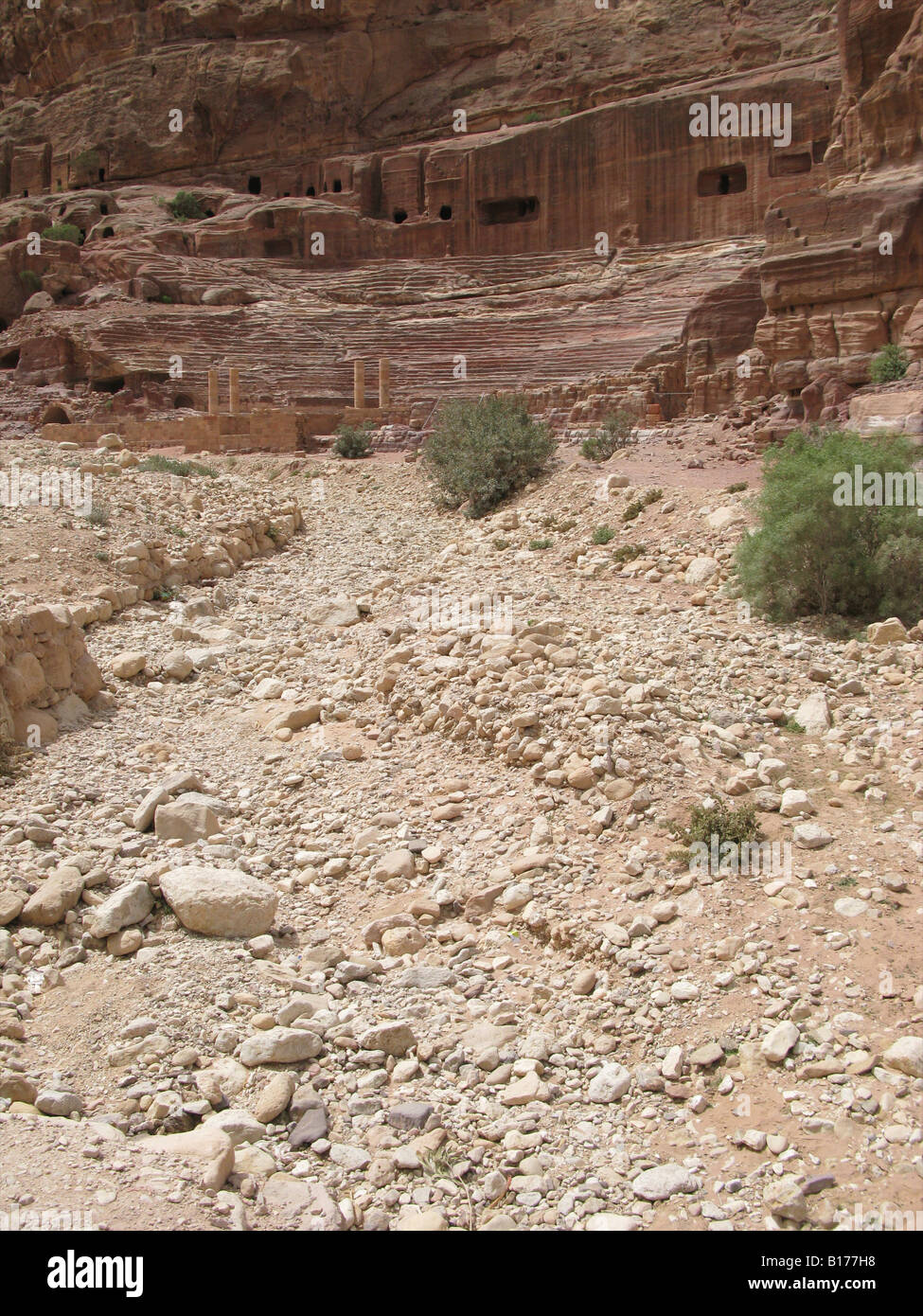 Das Amphitheater in Petra, UNESCO World Heritage Site, Jordanien, Naher Osten Stockfoto