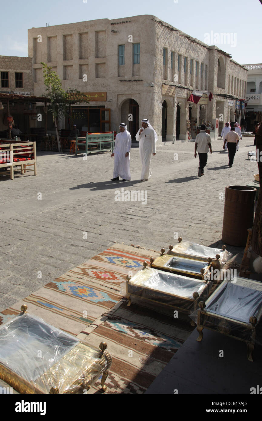 Alten Souk, Souq Waqif, älteste Markt und eine touristische Attraktion in Doha, Katar. Stockfoto