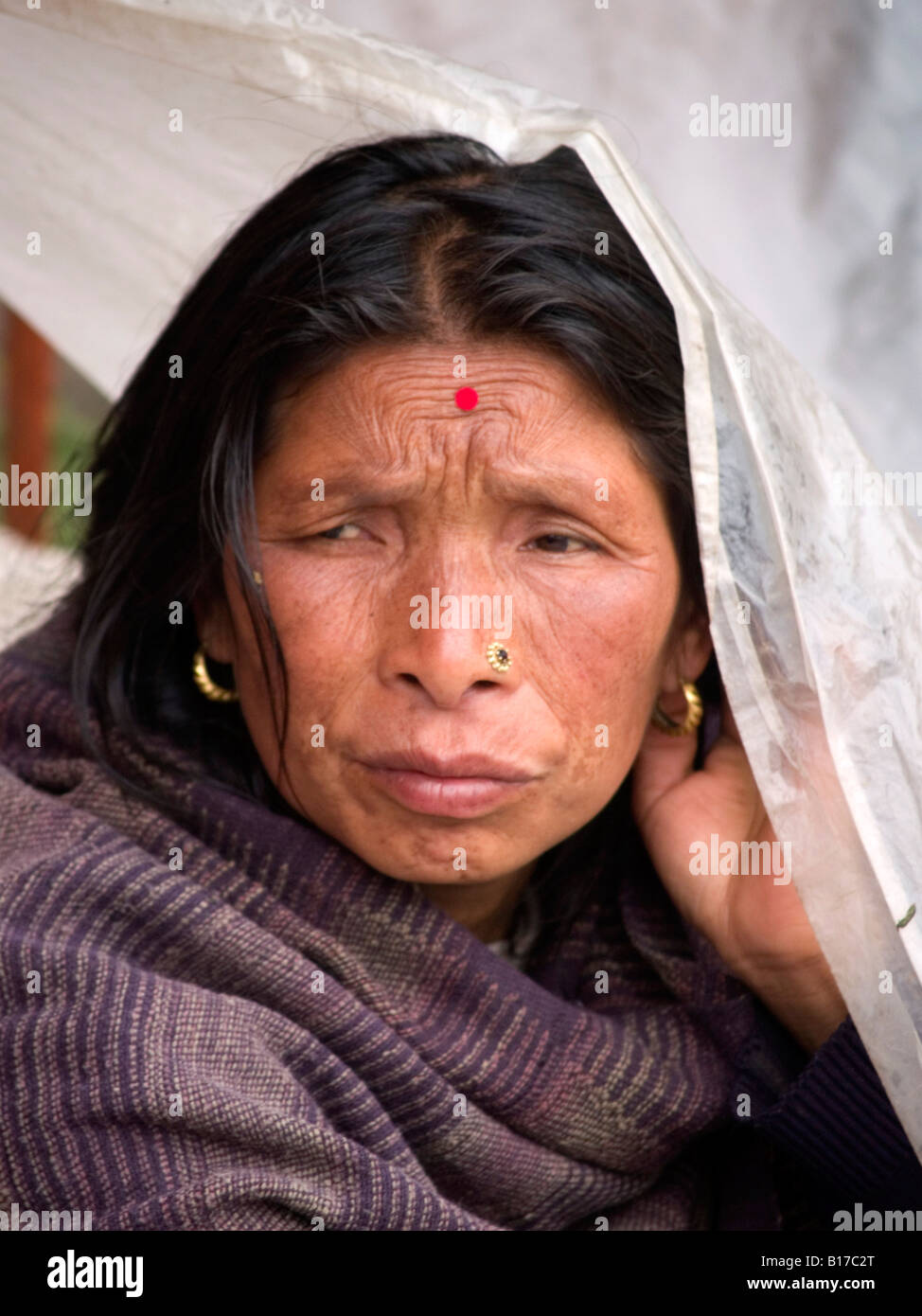 Porträt des nepalesischen Frau in Darjeeling Stockfoto