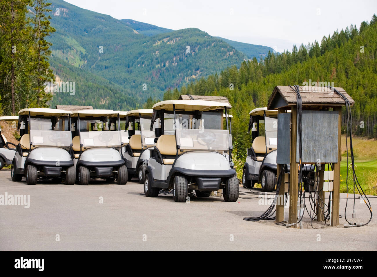 Geparkten Golf-carts Stockfoto