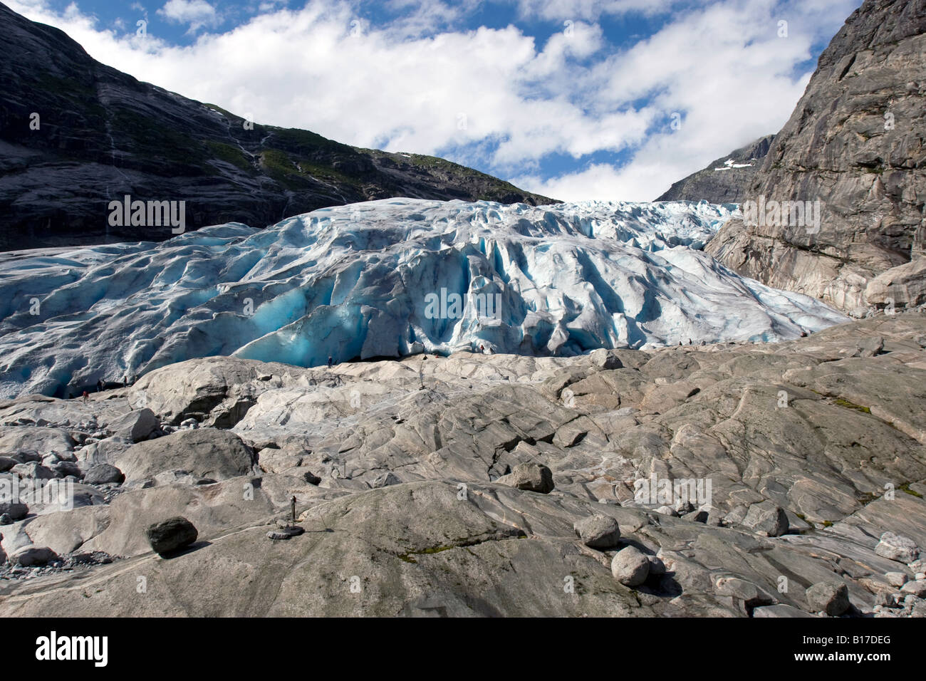 Nigardsbreen, Norwegen Jostedal Gletscher-Nationalpark Jostedalsbreen Stockfoto