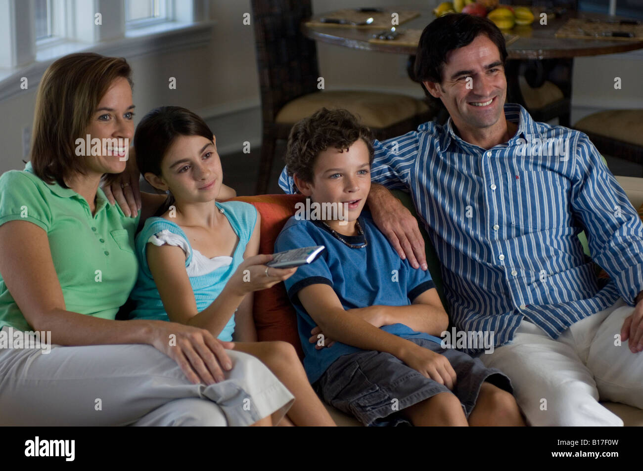 Familie einen Film Stockfoto