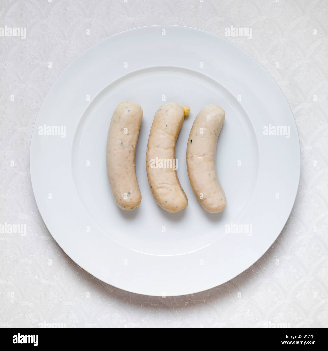 Bayerische Weißwurst, erhöhten Blick Stockfotografie Alamy