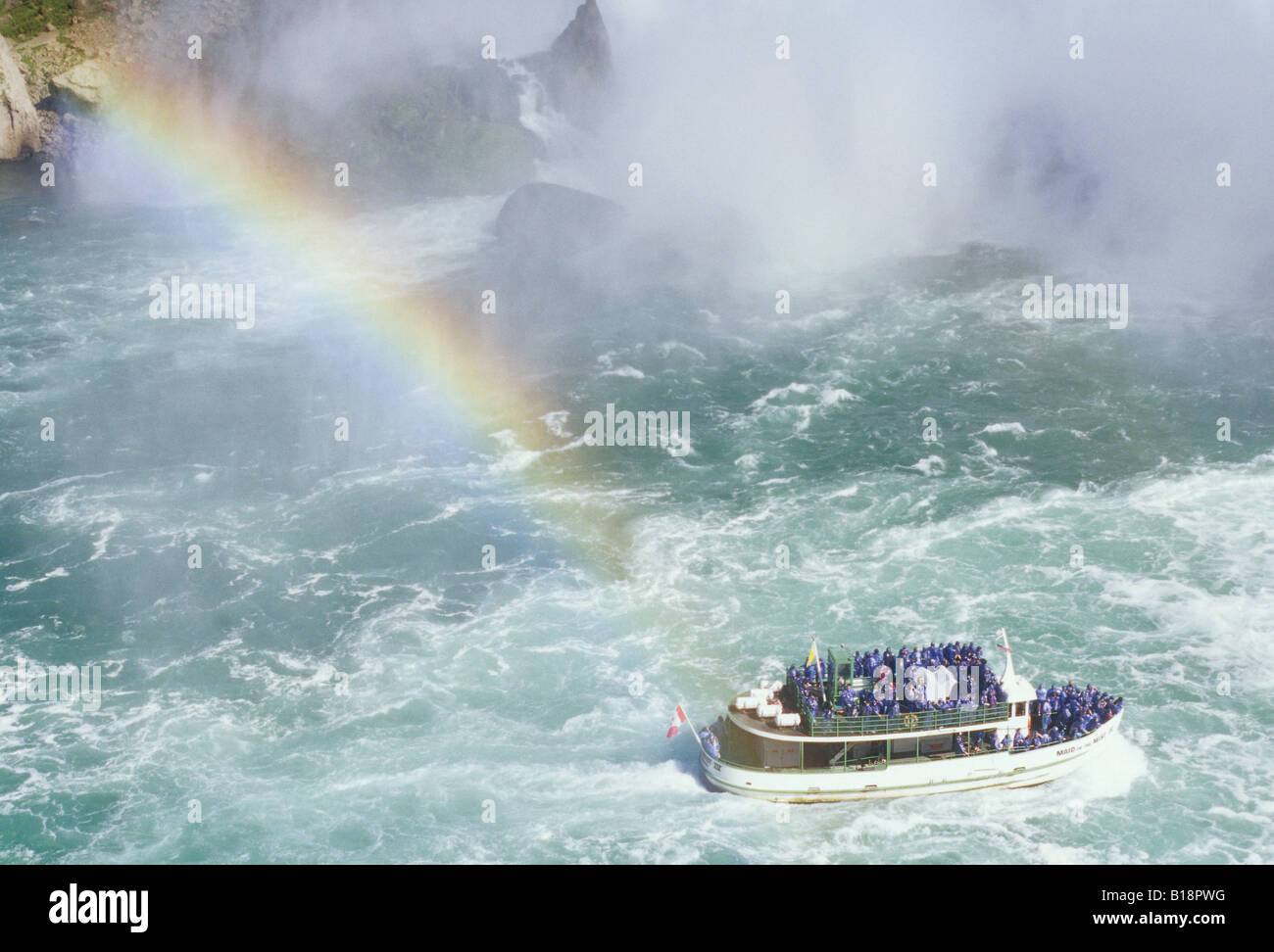 Mädchen des Nebels segelt in der Nähe von Niagara Falls, Ontario, Kanada. Stockfoto