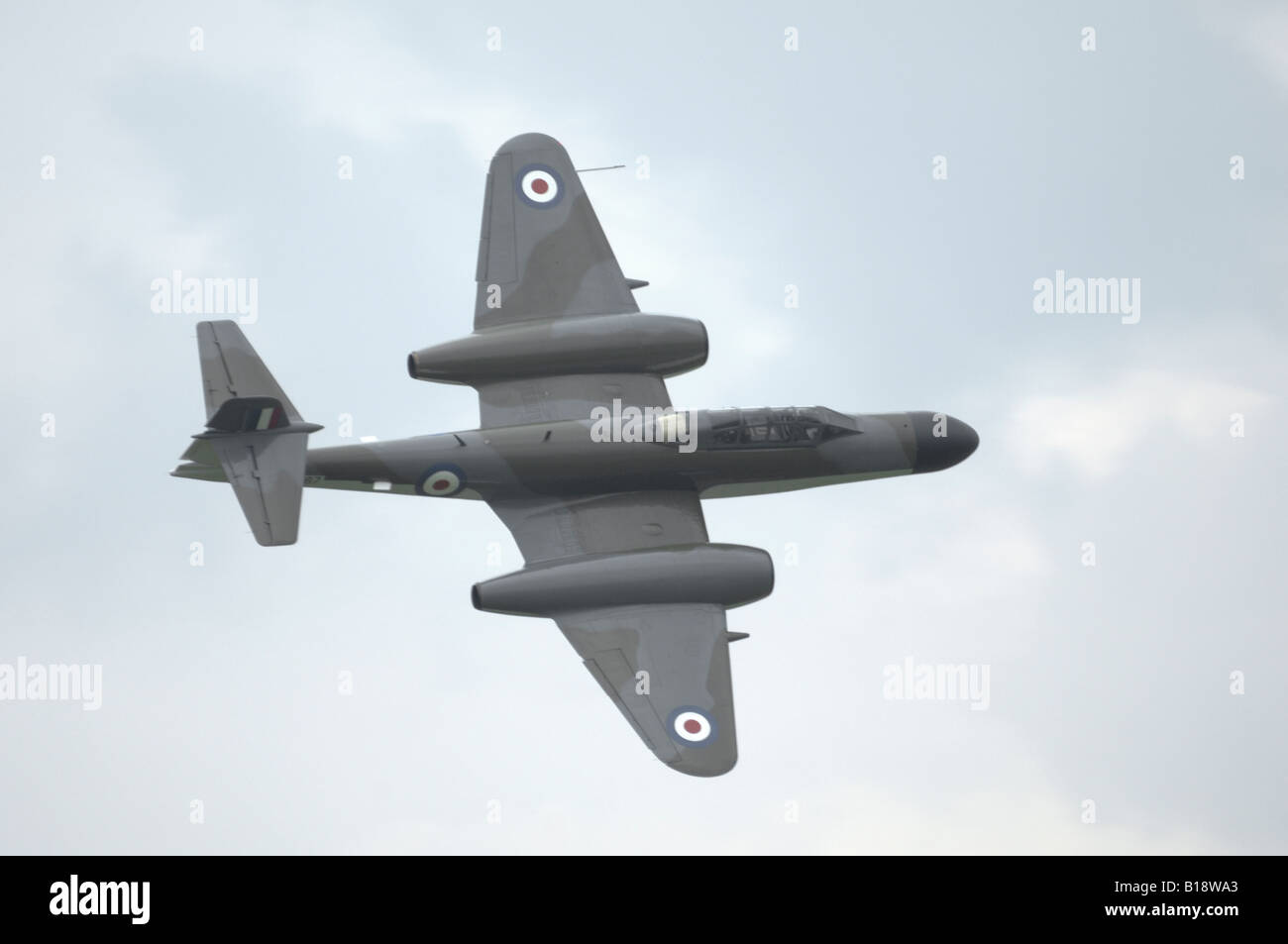 Einen britischen Gloster Meteor-Kampfjet Stockfoto