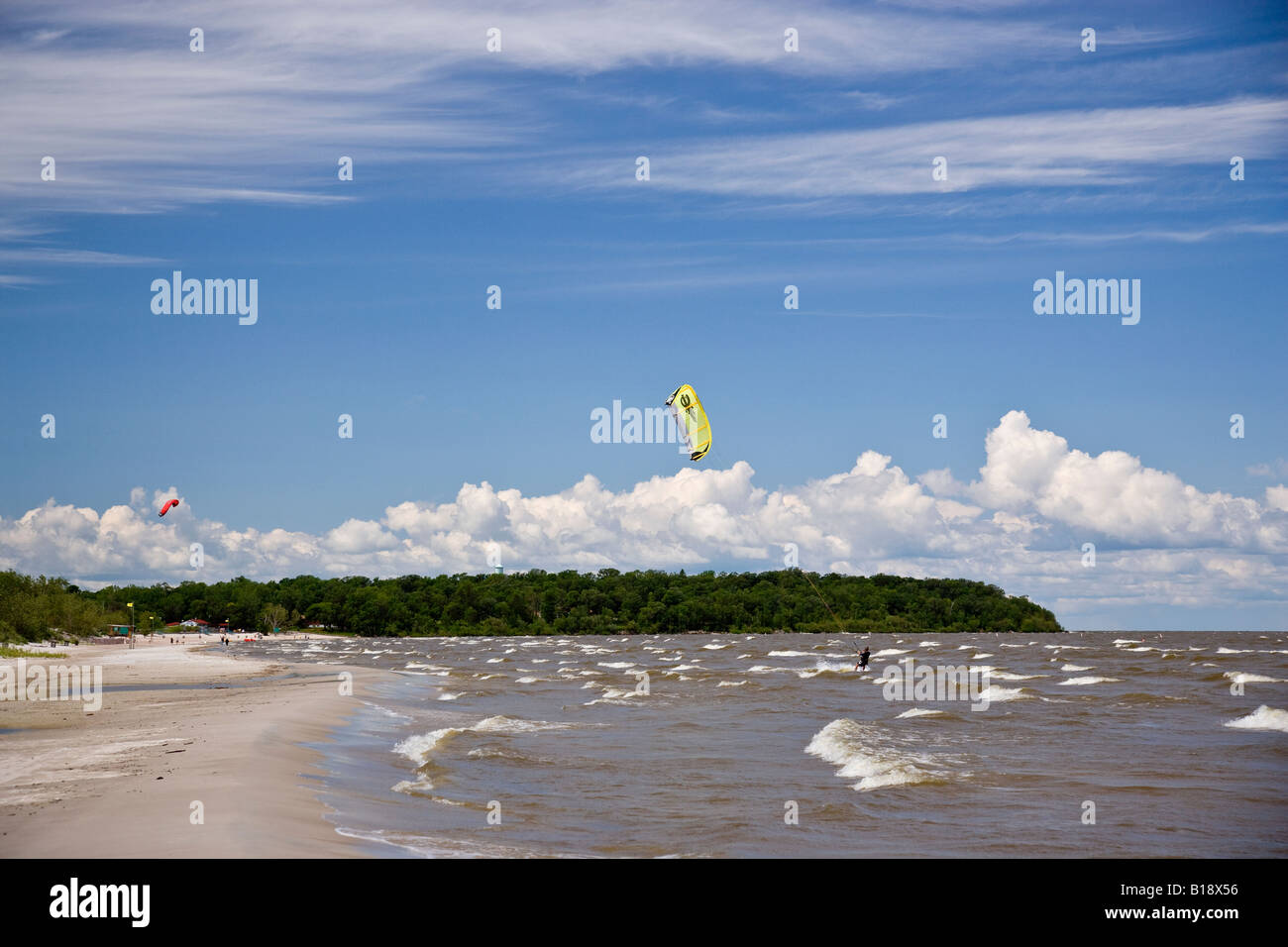 KiteBoarding am Grand Beach Provincial Park, Manitoba, Kanada