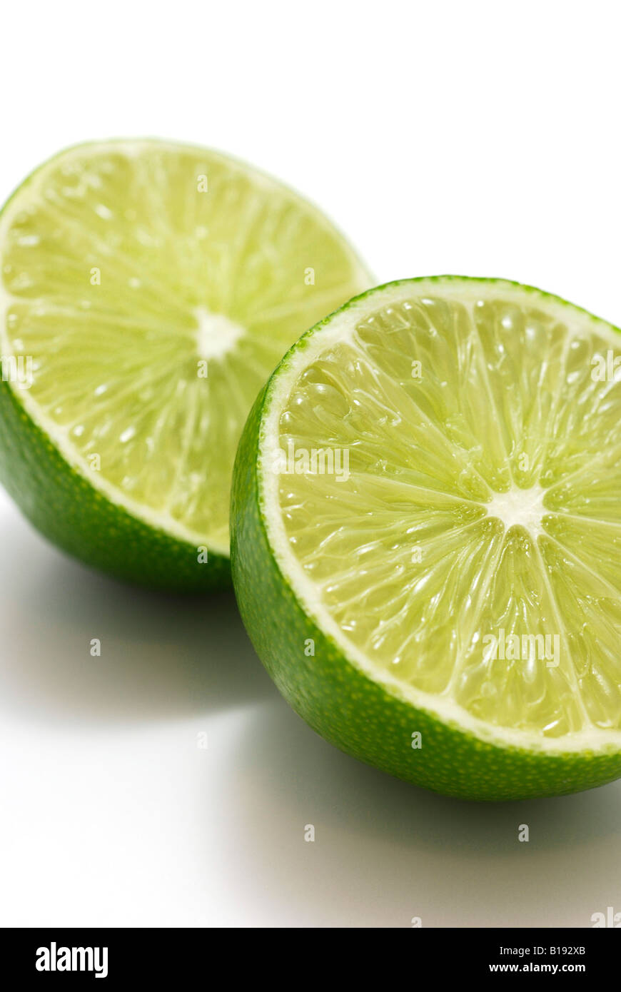 In Scheiben geschnittenen Limetten Stockfoto