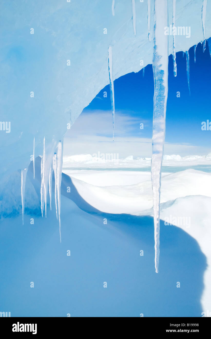 Antarktis Eiszapfen, Snow Hill Island, Weddellmeer, Antarktis Stockfoto