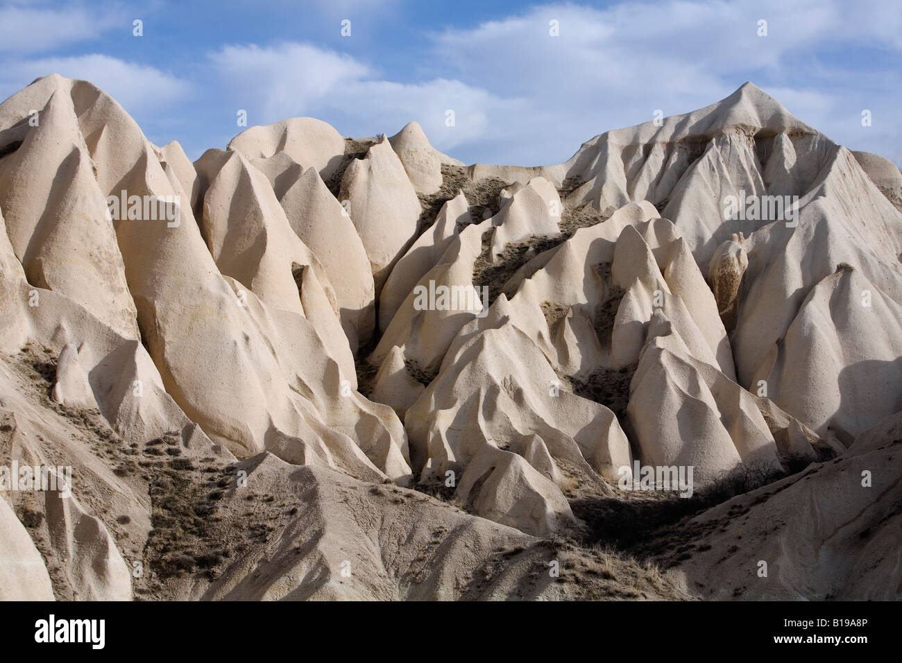 Sandstein-Formationen in Cappadocia Türkei Stockfoto